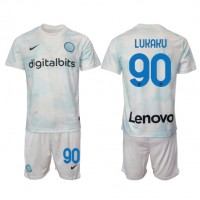 Inter Milan Romelu Lukaku #90 Udebanesæt Børn 2022-23 Kortærmet (+ Korte bukser)